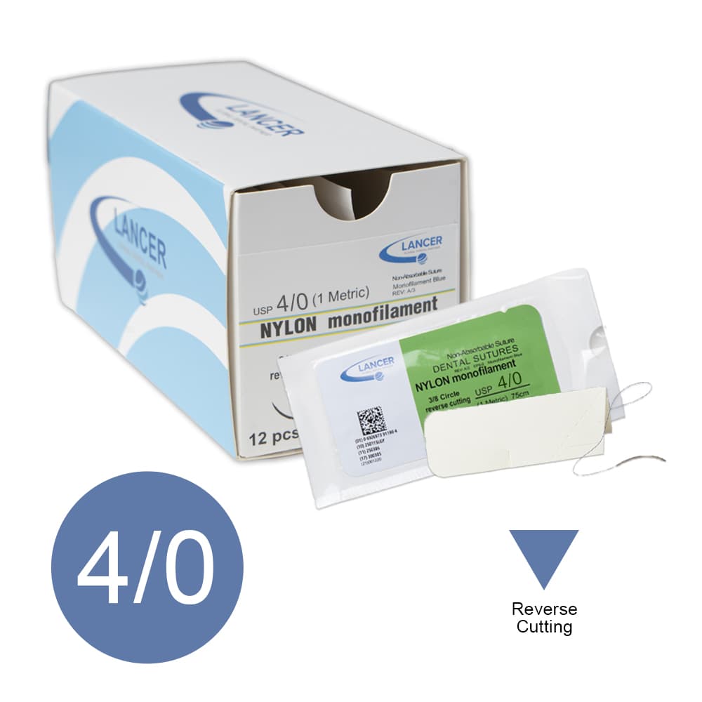 Suture Lancer - Nylon 4/0 - Confezione da 12 Pezzi - Lunghezza 45cm
