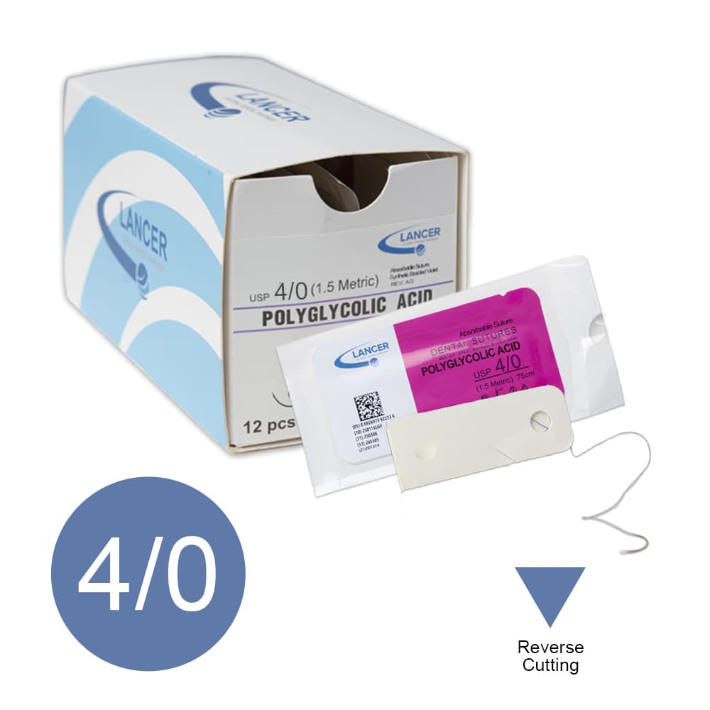 Suture Lancer - PGA 4/0 - Confezione da 12 Pezzi - Lunghezza 45cm